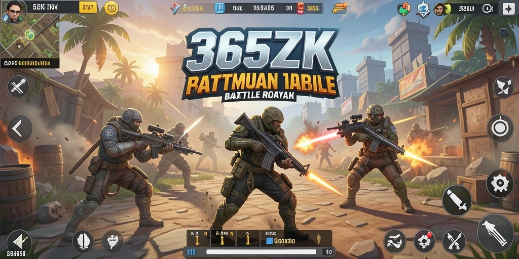Screenshot gameplay 365ZK menampilkan aksi pertempuran seru di medan perang.