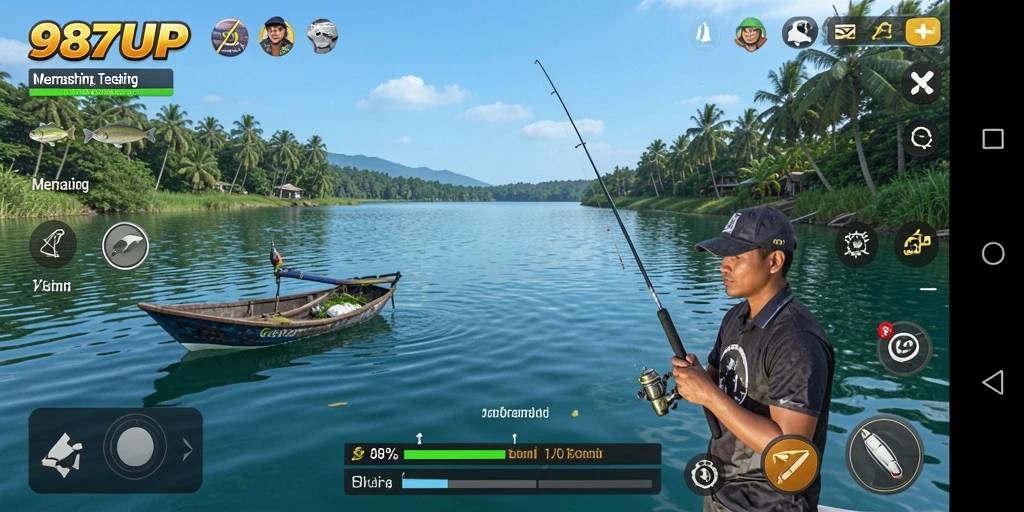 Tampilan gameplay 987UP dengan aksi memancing yang seru dan menantang.
