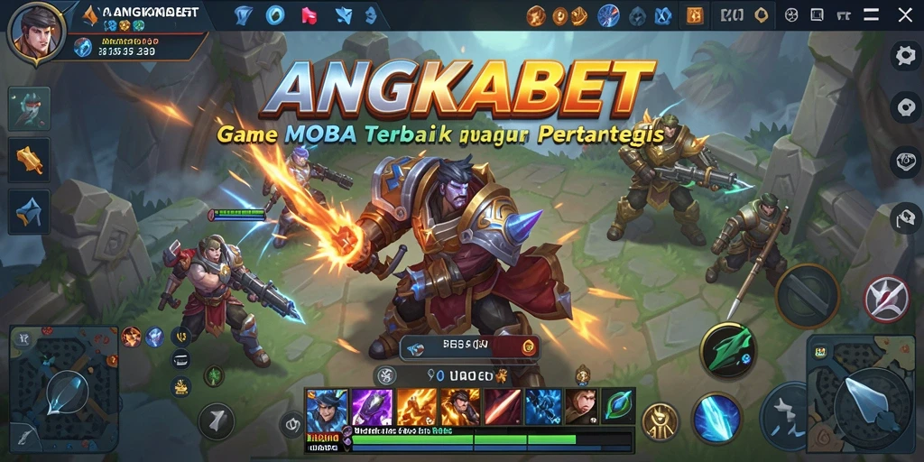 Tampilan seru dari gameplay MOBA di ANGKABET.