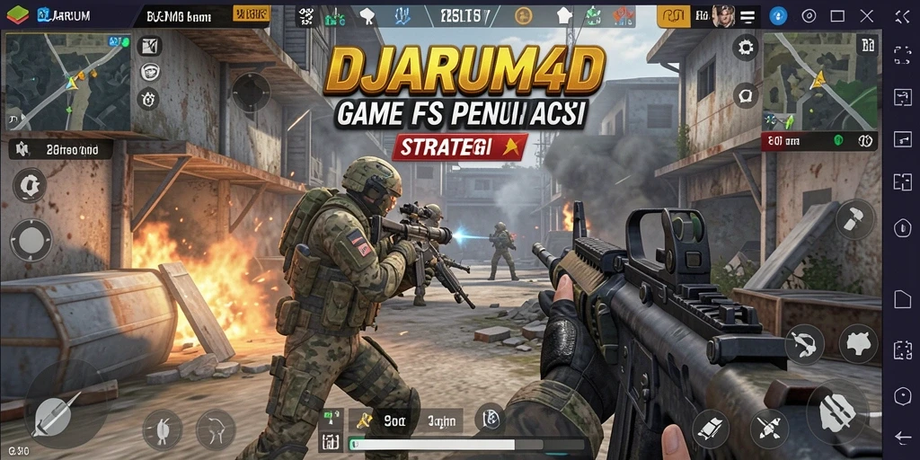 Tangkapan layar menampilkan aksi intense dalam game FPS.