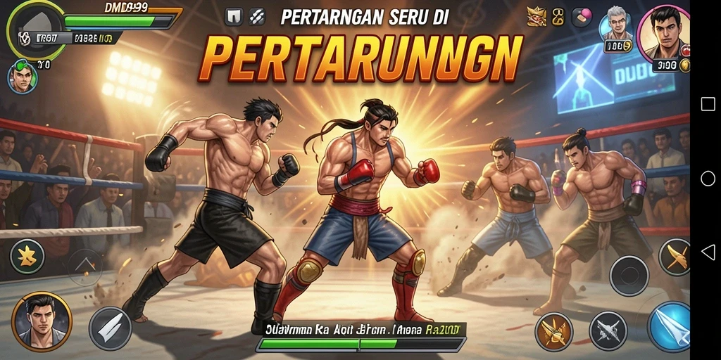 Tangkapan layar menunjukkan aksi mendebarkan dalam pertarungan DMD999.