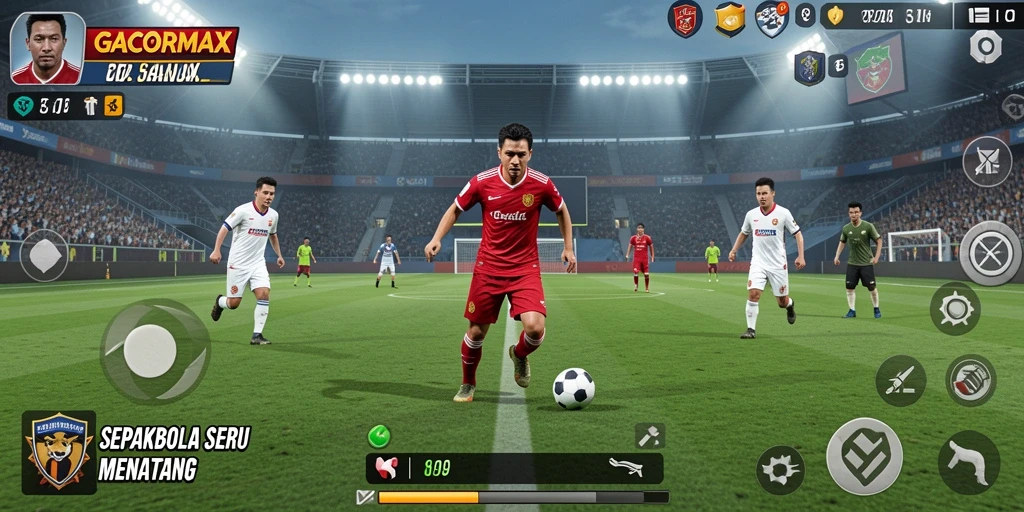 Tampilan gameplay GACORMAX yang seru dan kompetitif dalam pertandingan sepakbola.