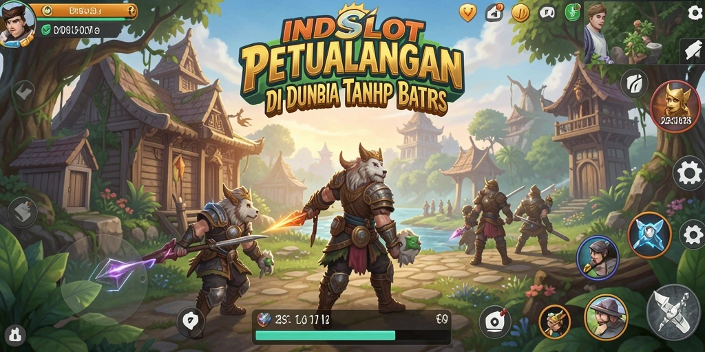 Screenshot gameplay INDSLOT yang menunjukkan dunia Open World yang luas.