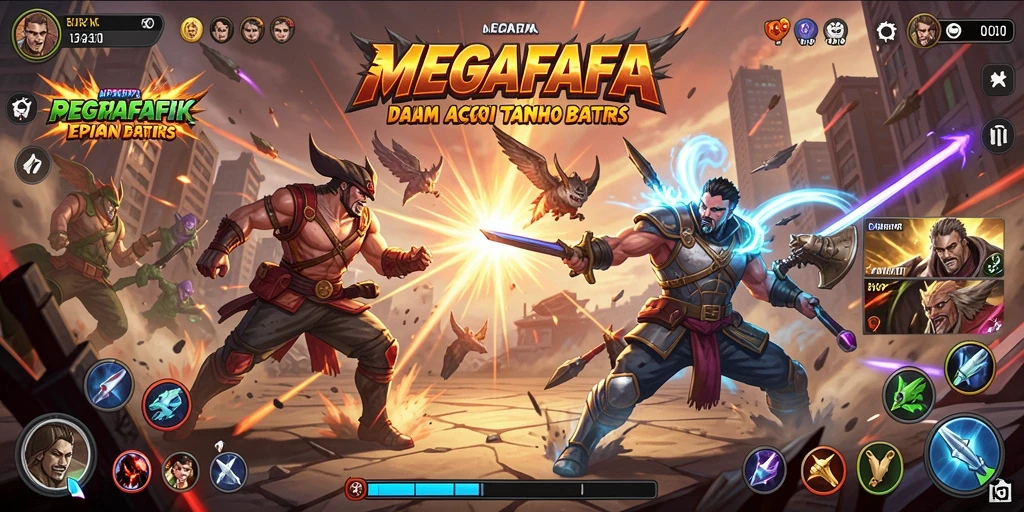 Tampilan aksi seru di <strong>MEGAFAFA</strong> dengan pertarungan antara karakter yang kuat.