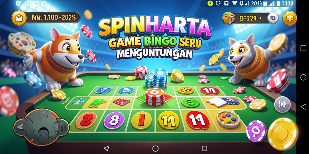 Gameplay menarik dalam SPINHARTA dengan suasana Bingo yang seru.