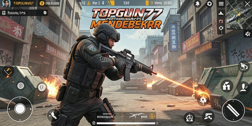 Gameplay mendebarkan di TOPGUN77 dengan aksi tembak-menembak.