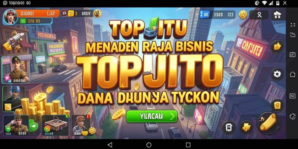 Screenshot gameplay <strong>TOPJITU</strong> menampilkan pengelolaan bisnis yang menarik.